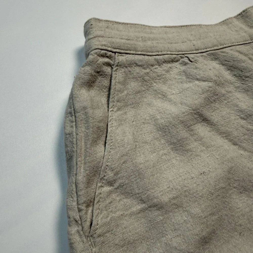 Abercrombie & Fitch Shorts Womens Small Beige Linen Blend Elastic Waist Chino